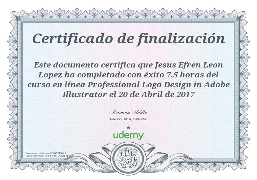 Certificado de creacion de logo en leon